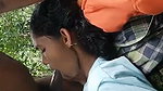 Girlfriend give Blowjob to bf in jungle