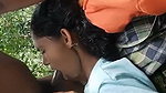 Girlfriend give Blowjob to bf in jungle