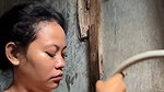 Nepali girl taking bath  showing her ass