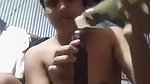 Sexy girl putting big brinjal in her pussy