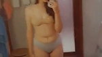Beautiful girl show her sweet boobs in bathroom