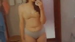 Beautiful girl show her sweet boobs in bathroom