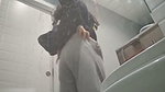 Beautiful girl pissing in mall toilet