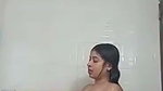Lady taking bath on videocall