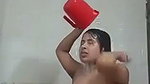 Lady taking bath on videocall