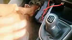 Sexy girl showing her pussy in runing car