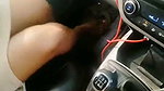 Sexy girl showing her pussy in runing car