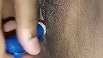 Sexy lady inserting marker pen in her pussy