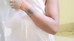 Hot bhabhi show her boobs in white saree