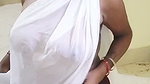 Hot bhabhi show her boobs in white saree