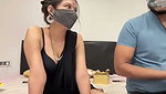 Newly married couple enjoying on live