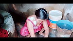 Mili singha    bathing