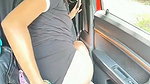 Sexy girl using dilo inside the car