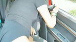 Sexy girl using dilo inside the car