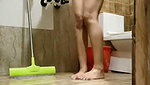 Sexy girl washing her cloth taking bath  Masturbating