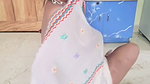 Sexy lady showing her boobs transparent saree