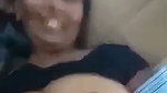 Aunty showing her boobs inside car