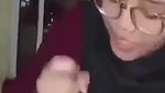 Glasses Hijabi Girl Sucking Dick