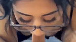 Glasses Horny Girl Sucking Boyfriend Dick