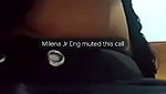 Girlfriend pressing her boobs on videocall