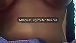 Girlfriend pressing her boobs on videocall
