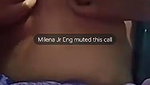 Girlfriend pressing her boobs on videocall