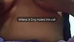 Girlfriend pressing her boobs on videocall