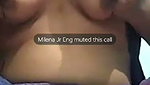 Girlfriend pressing her boobs on videocall