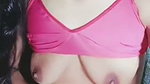 Sexy girl fingering  pressing her own boobs