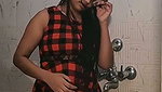 Beautiful girl undress  taking shower
