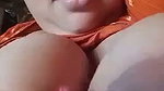 Sexy girl show her huge boobs  pressing