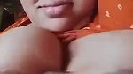 Sexy girl show her huge boobs  pressing