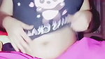 Beautiful girl pressing her boobs  showing