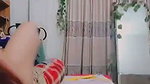 Cute babe making fingering video