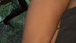 Girlfriend show her boobs pussy  fuck hard in jungle
