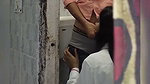 Office girl giving Blowjob to his bf in office