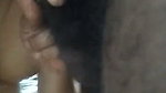 Sexy lady give Blowjob on condom cover dick