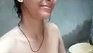 Village girl showing her pink pussy while bathing