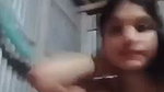 Sexy girl showing  pressing her boobs