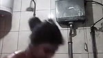 Sexy aunty taking bath  showing  boobs