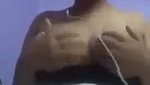 Sexy girl showing  pressing her nipple