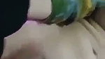 Sexy slim girl show her boobs  rubing her pussy