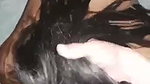 Slapping and playing with her