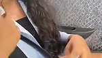 Black Beauty In Car Wearing Panty After Fuck