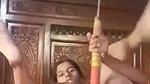 Horny lady destroying her pussy