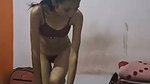 Slim girlfriend undress  wearing dress