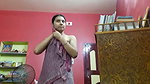 After bath girl wearing cloth