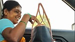 Car driving showing her dick to aunty