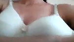 Beautiful hot girl pressing  show boob