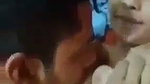 Boyfriend pressing boobs  licking gf pussy